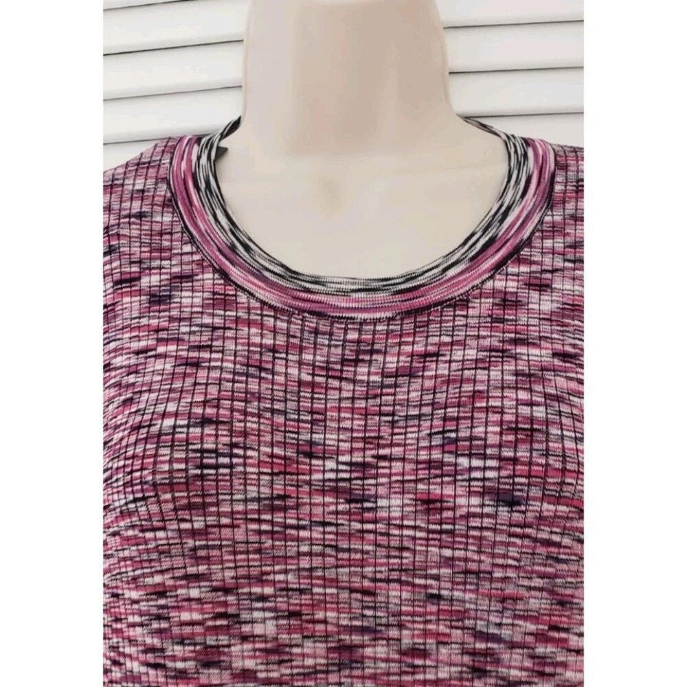 NWT KADA THE SPACE DYE RIBBED SWEATER MIDI DRESS WILD BERRY LARGE - Picture 8 of 14